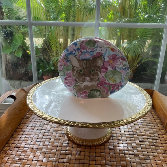 Fine Porcelain Collection Coeur Floral Cat Vase by Minou-ettes C. Pradalie 1984 - Picture 4 of 4